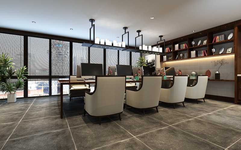 新中式<a href=http://www.yanchuan.org.cn/tags-457.html target=_blank class=infotextkey>辦公室裝飾設計</a>效果圖